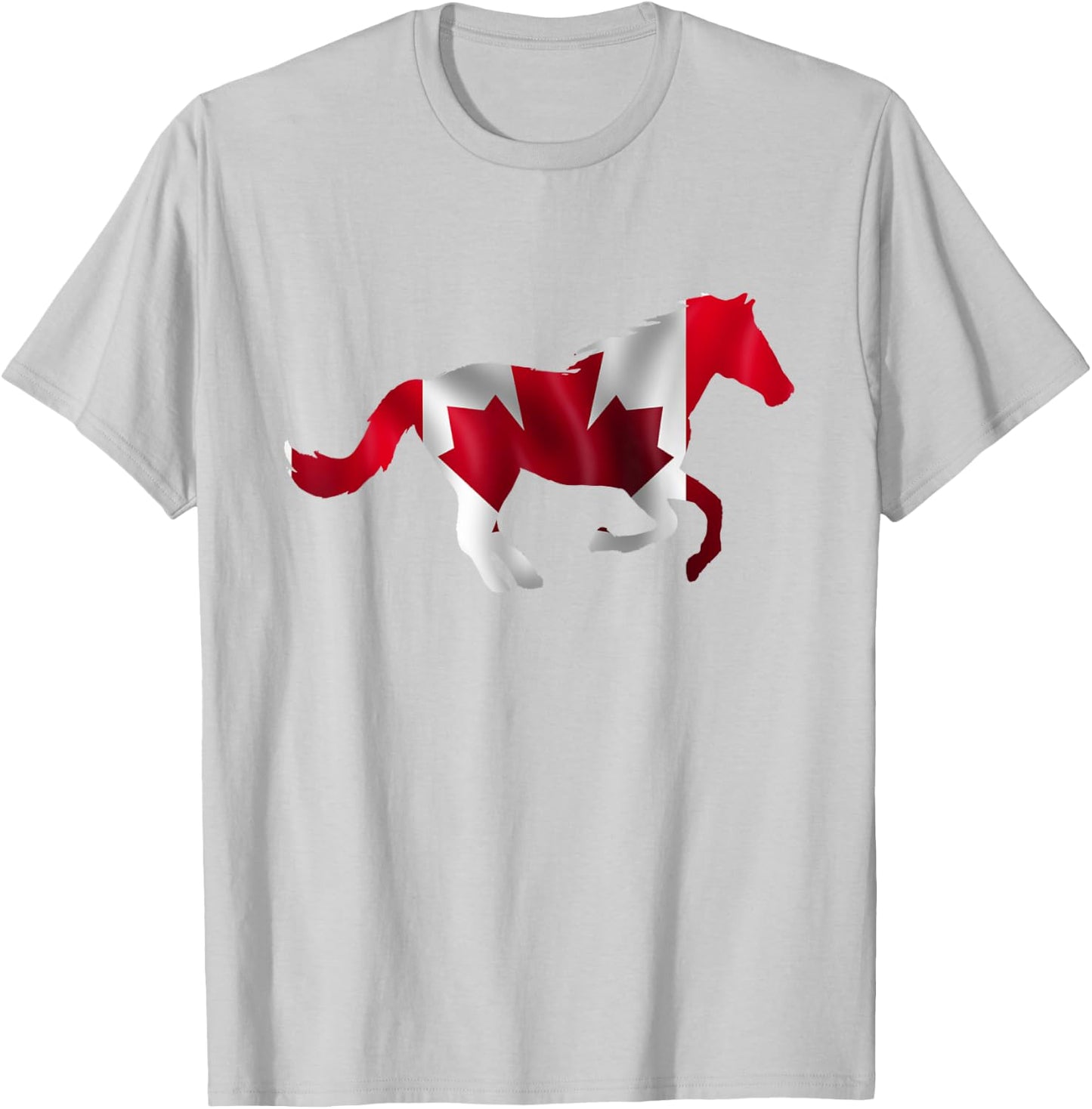 Horse Shirt Canadian Flag Equestrian Horseback Rider Canada T-Shirt - T-Shirt | Ash
