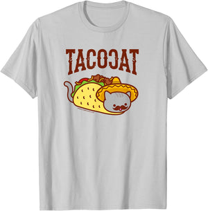 Funny Cat - Mexican Taco Cat Women Girls Kids T-Shirt - T-Shirt | Ash
