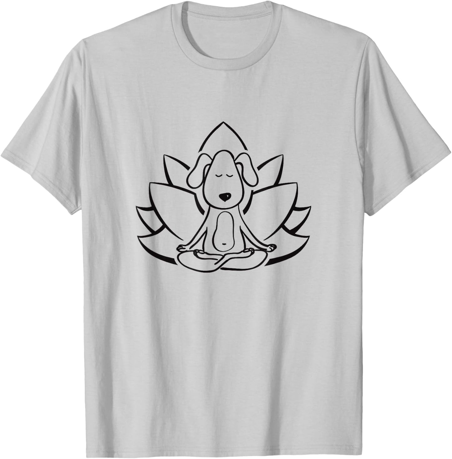 Buddha Dog Yoga Shirt Meditation Lotus Flower T-Shirt - T-Shirt | Ash