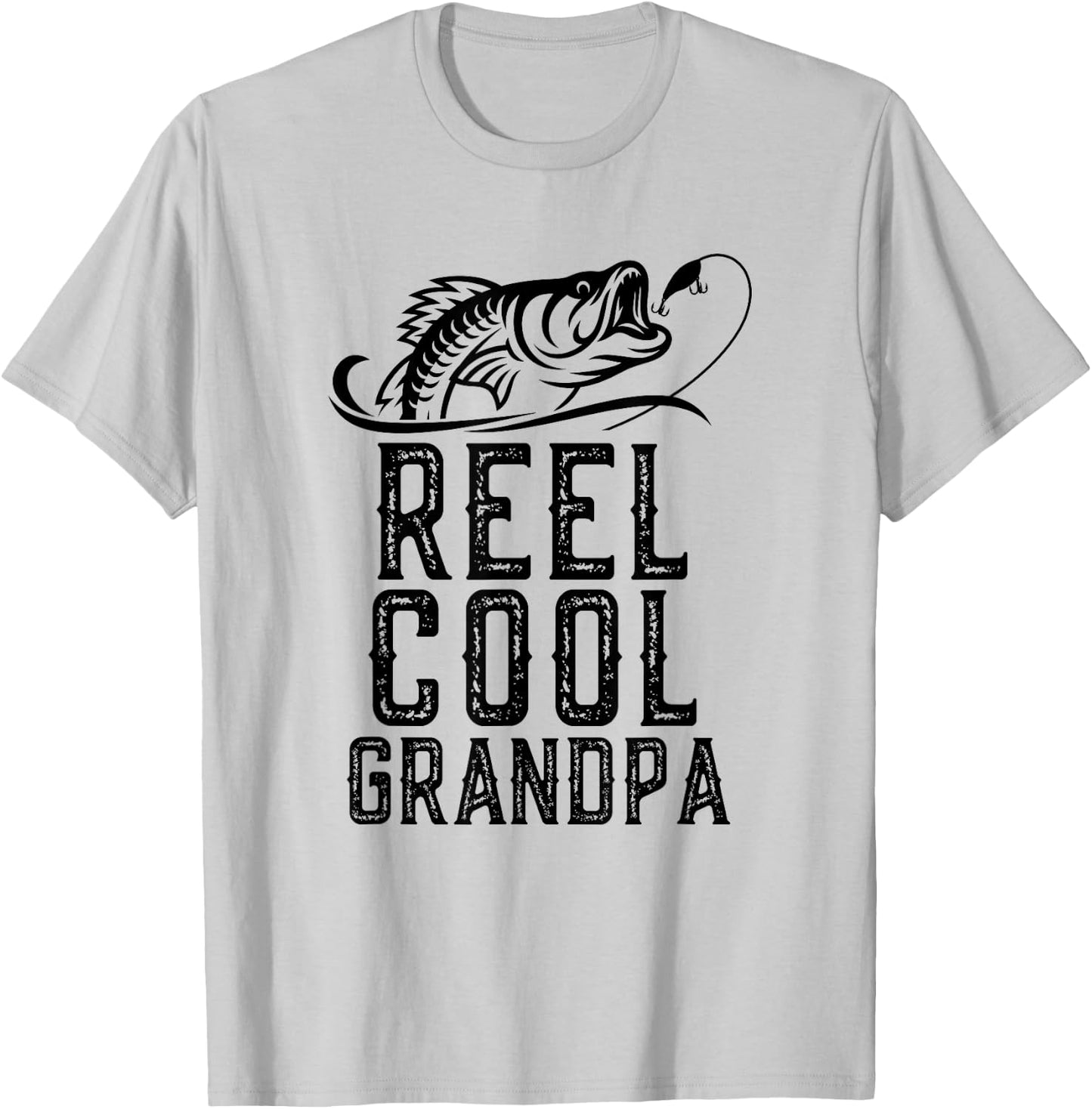 Reel Cool Grandpa Fishing Fisherman Funny Retro T-Shirt - T-Shirt | Ash