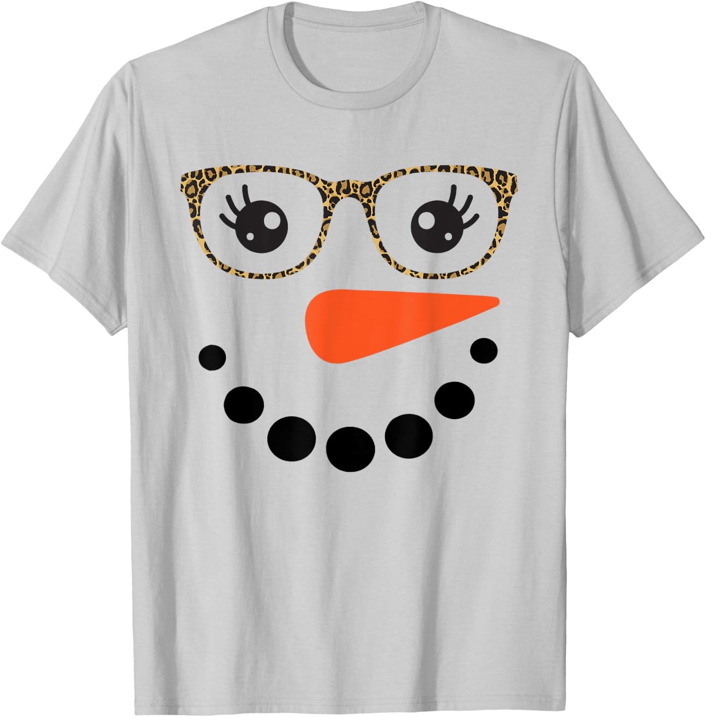 Girl Snowman Face Eyelashes Christmas Snowman Costume Women T-Shirt - T-Shirt | Ash