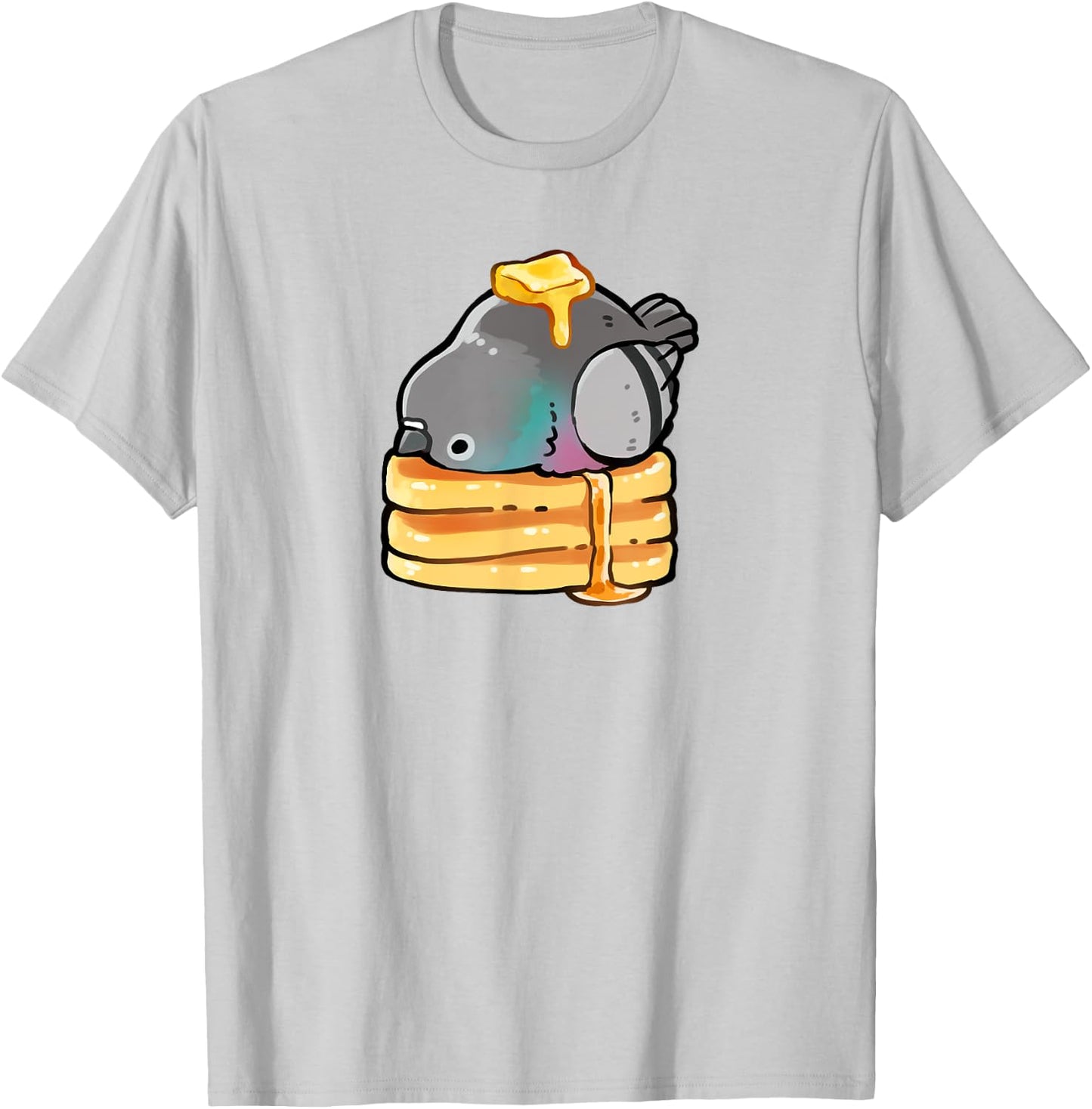 Pigeon Pancake (Common Pigeon) T-Shirt - T-Shirt | Ash