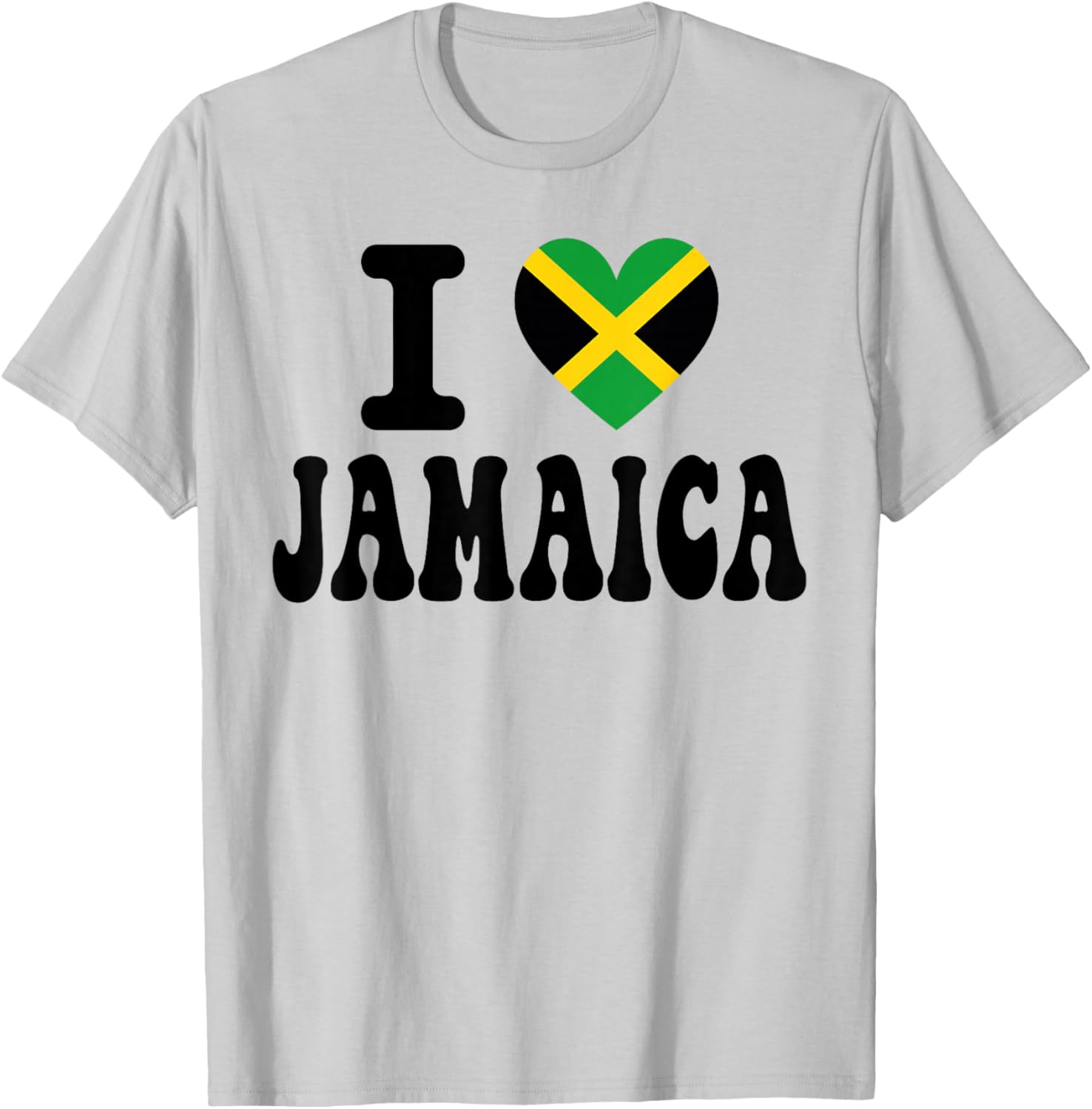 I Love Jamaica Heart Flag Retro Travel Souvenir T-Shirt - T-Shirt | Ash