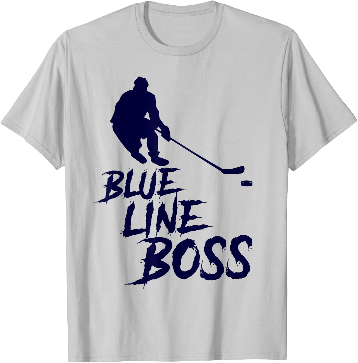 Ice Hockey Player Defensemen Youth - Blue Line Boss T-Shirt - T-Shirt | Ash