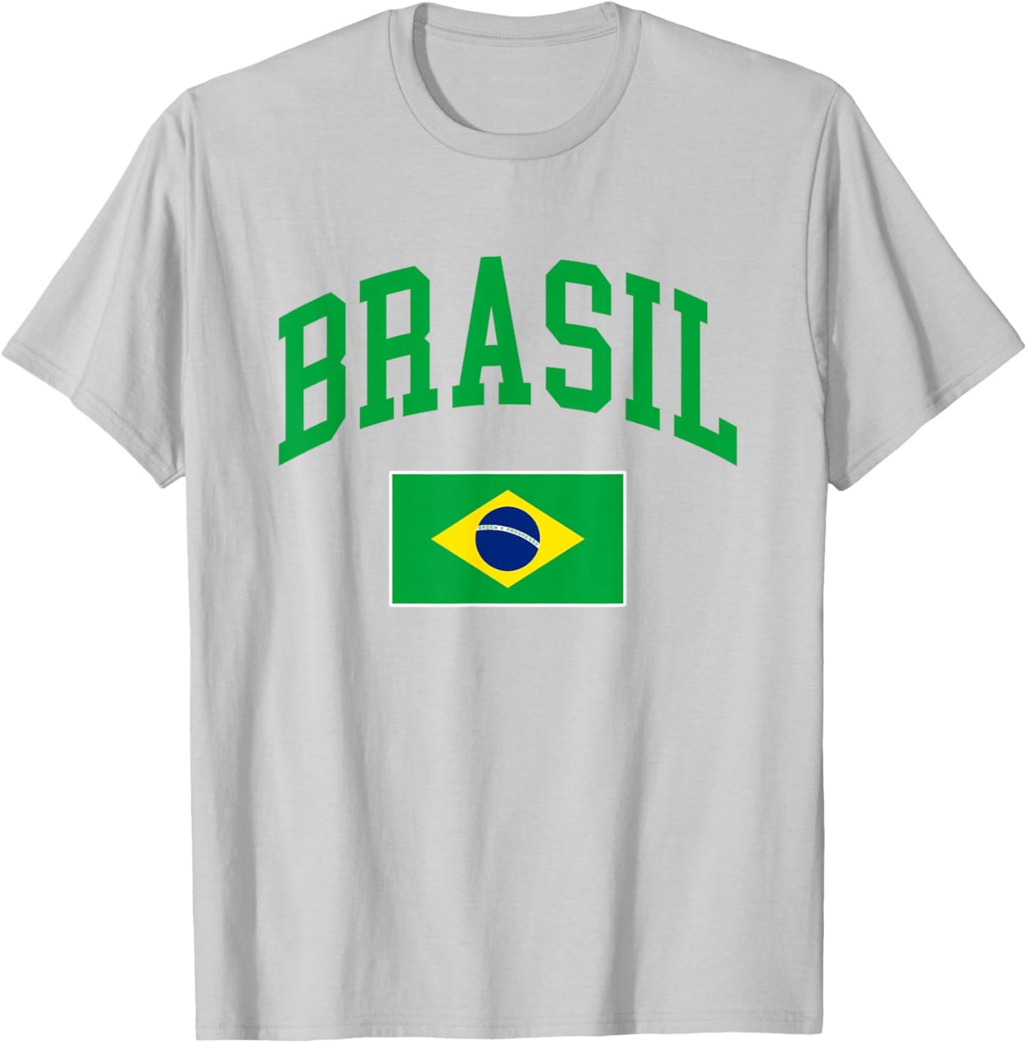Brasil Flag Brazilian Retro Vintage Classic Graphic T-Shirt - T-Shirt | Ash