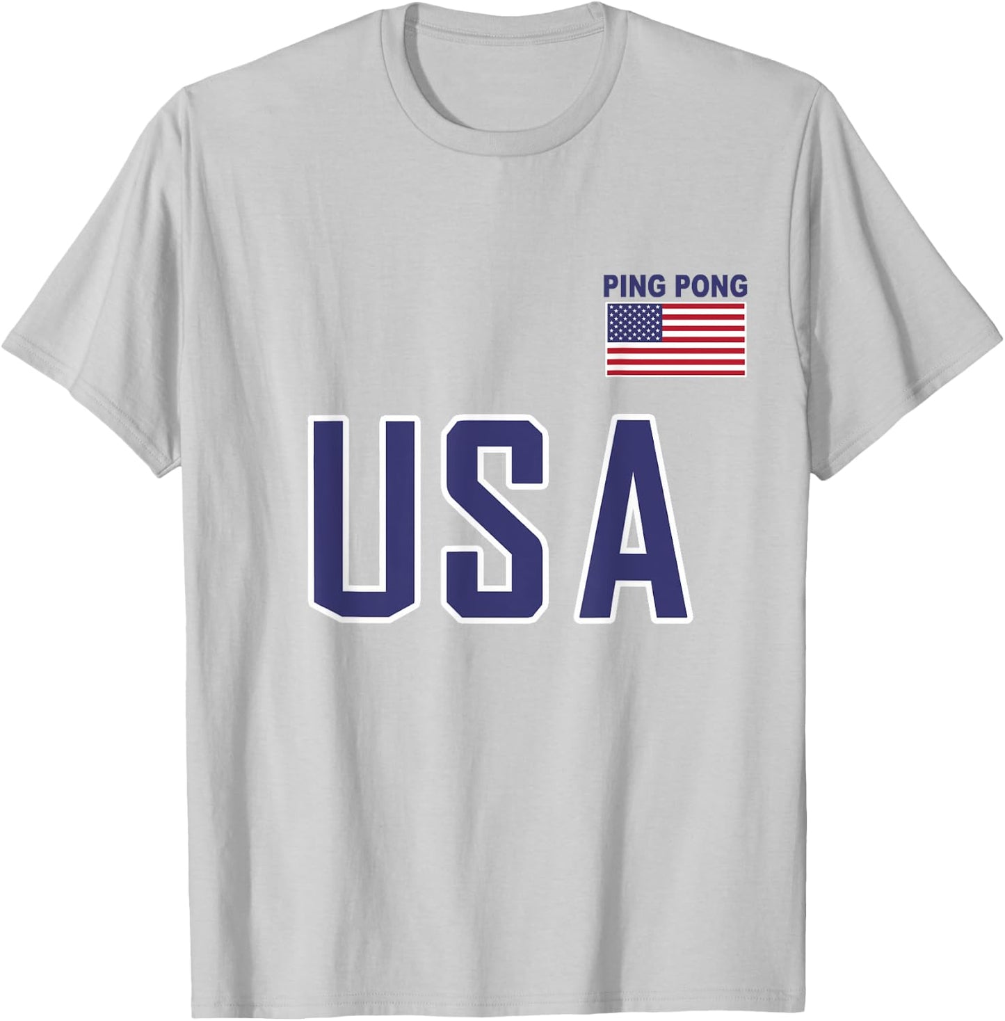 USA Flag Ping Pong Table Tennis Player Equipment Men Women T-Shirt - T-Shirt | Ash