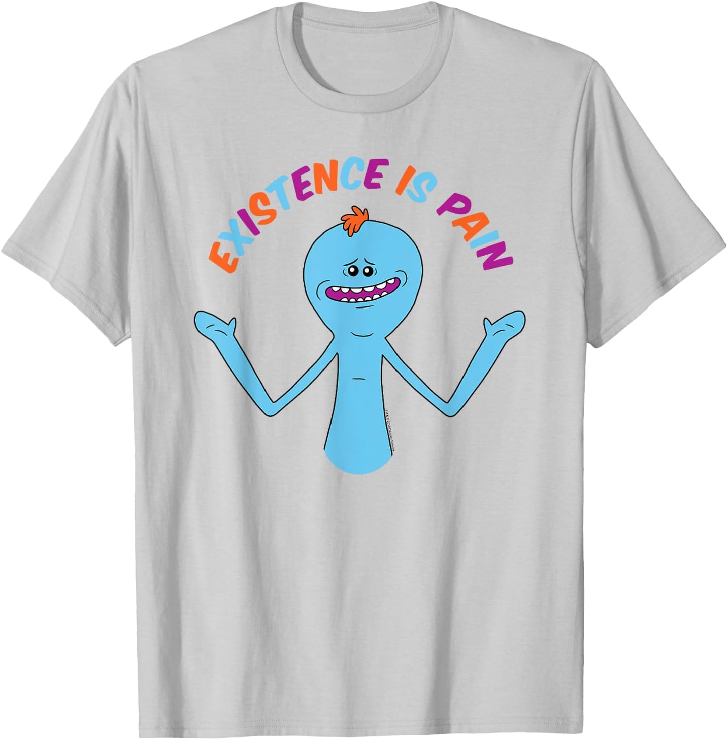 Rick and Morty Existence is Pain - Rainbow T-Shirt - T-Shirt | Ash