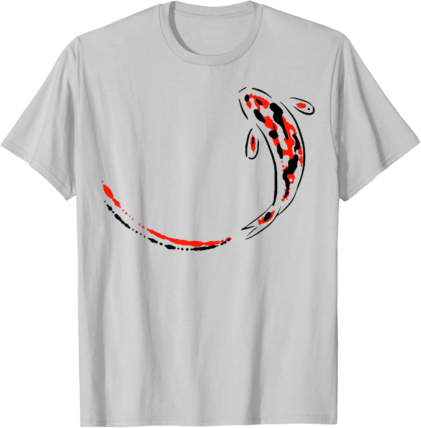 Koi Carp Zen Minimal Art Painting Meditation Mindfulness T-Shirt - T-Shirt | Ash