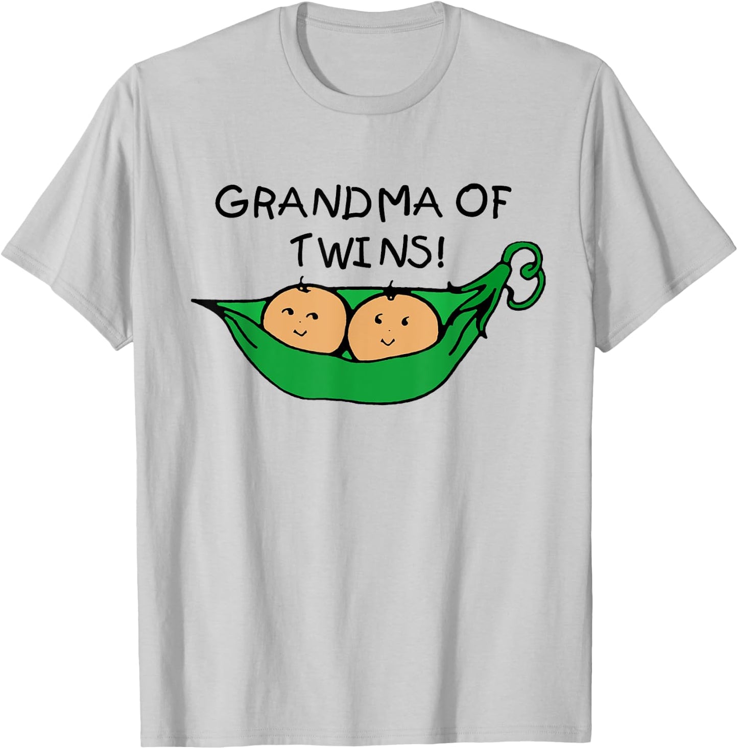 Two Peas in a Pod Grandma of Twins T-Shirt - T-Shirt | Ash