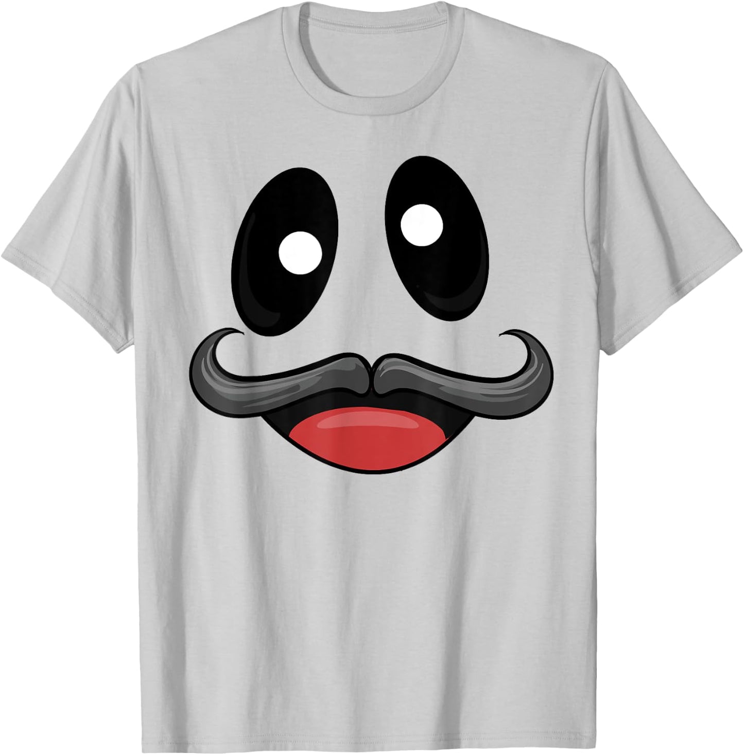 Ghost Face Costume with Funny Mustache T-Shirt - T-Shirt | Ash