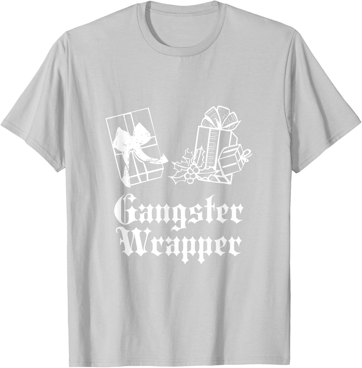 Gangster Wrapper Christmas T-Shirt - T-Shirt | Ash