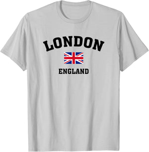 London England with Union Jack Flag T Shirt T-Shirt - T-Shirt | Ash