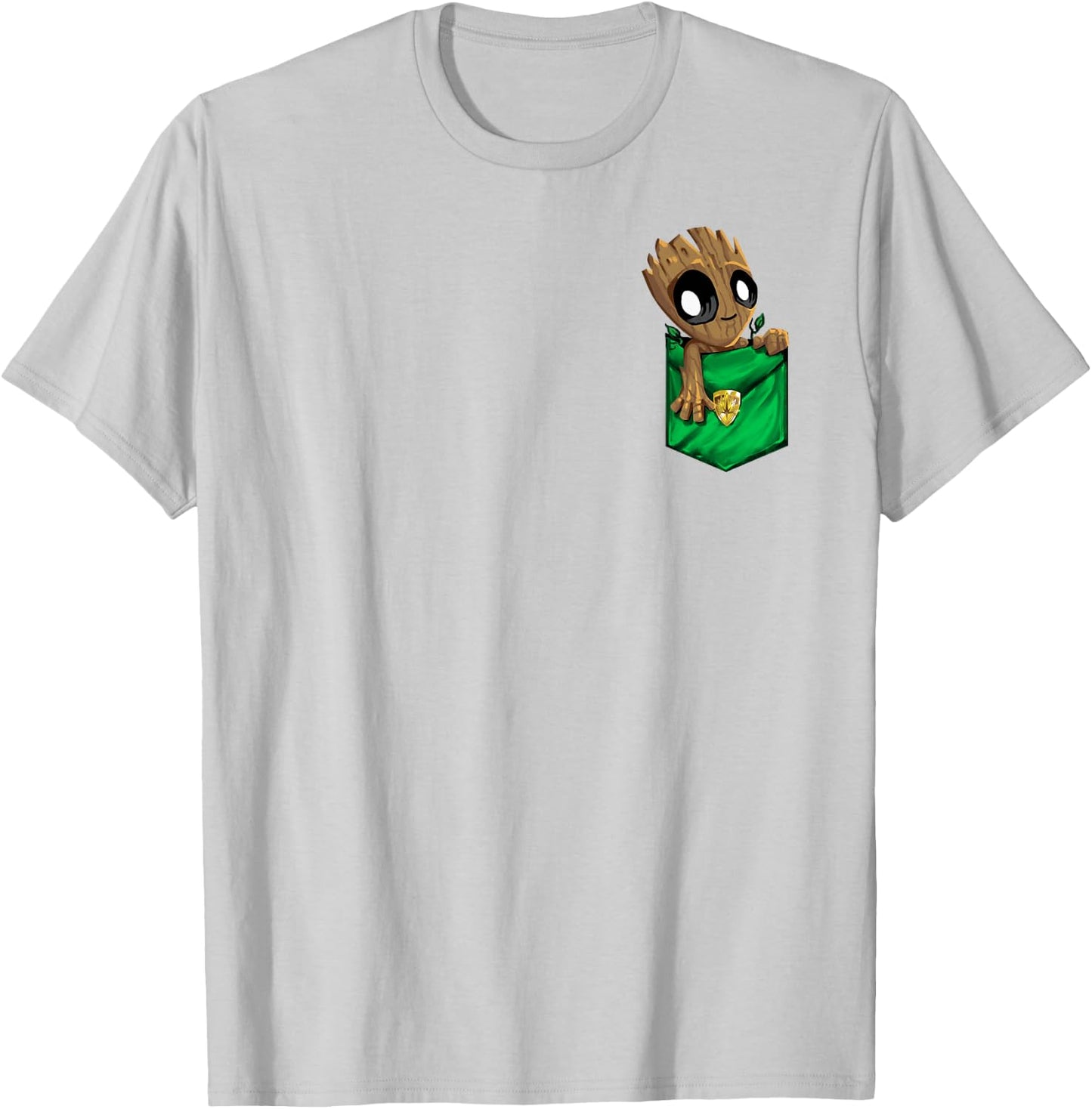 Marvel Groot Left Chest Pocket Graphic Small T-Shirt - T-Shirt | Ash