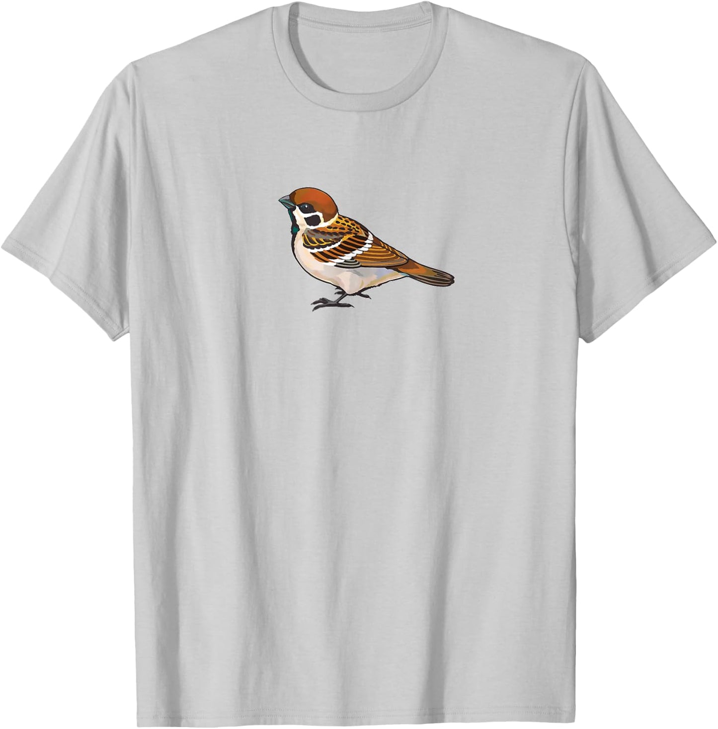 House Sparrow Bird T Shirt Art Style T-Shirt - T-Shirt | Ash