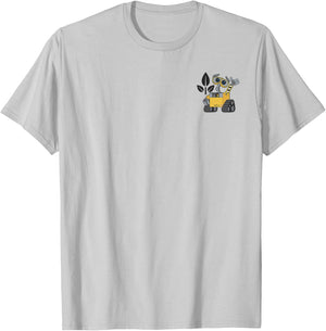 Disney Pixar Wall-E Left Chest Pocket Portrait Small T-Shirt - T-Shirt | Ash