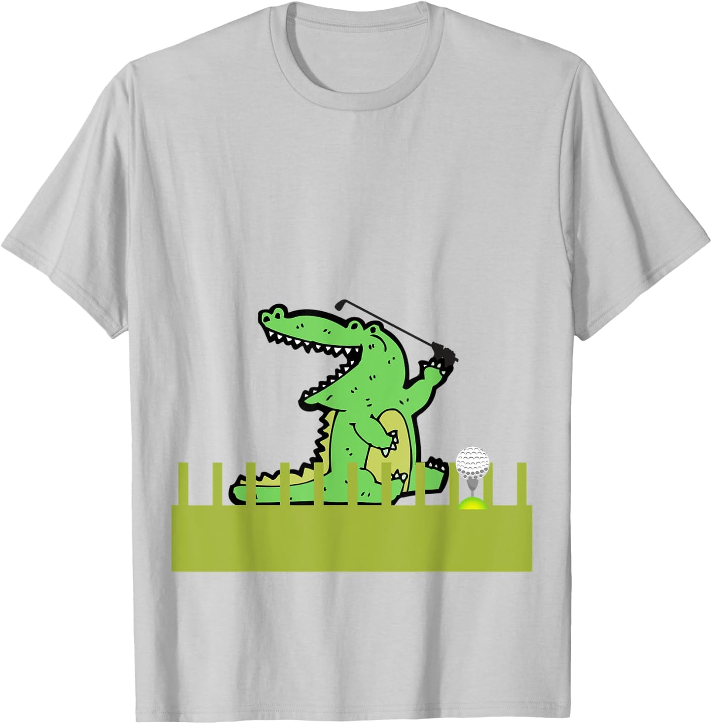 Golf Swing Alligator Men Women Kids Elderly Golf Lovers T-Shirt - T-Shirt | Ash