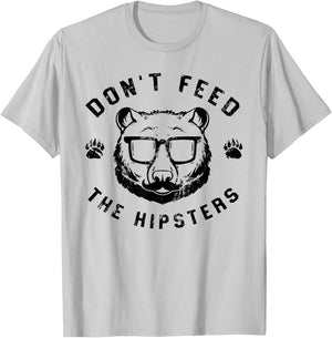 Don't Feed The Hipsters - Hipster Bear T-Shirt - T-Shirt | Ash