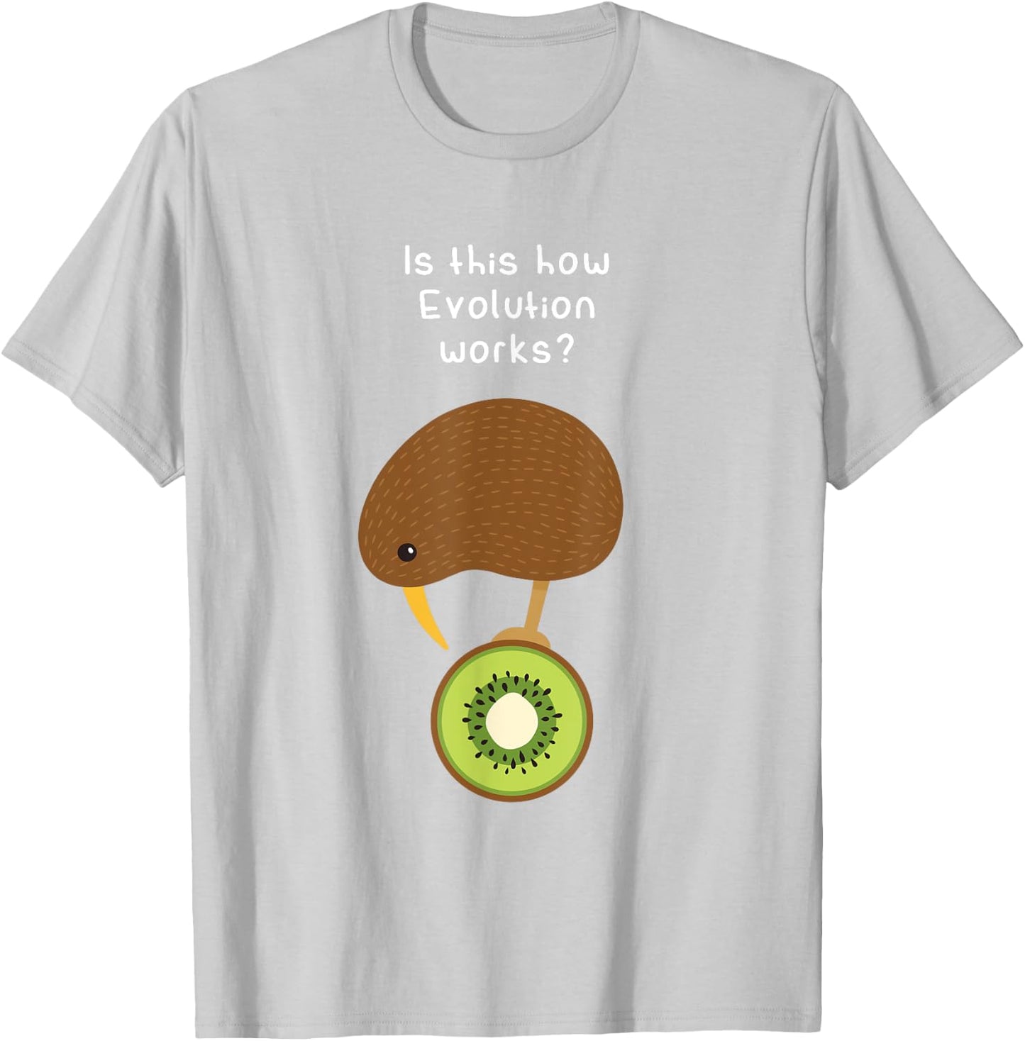 Kiwi Bird Evolution Funny Kiwi Fruit Pun Gift T Shirt T-Shirt - T-Shirt | Ash