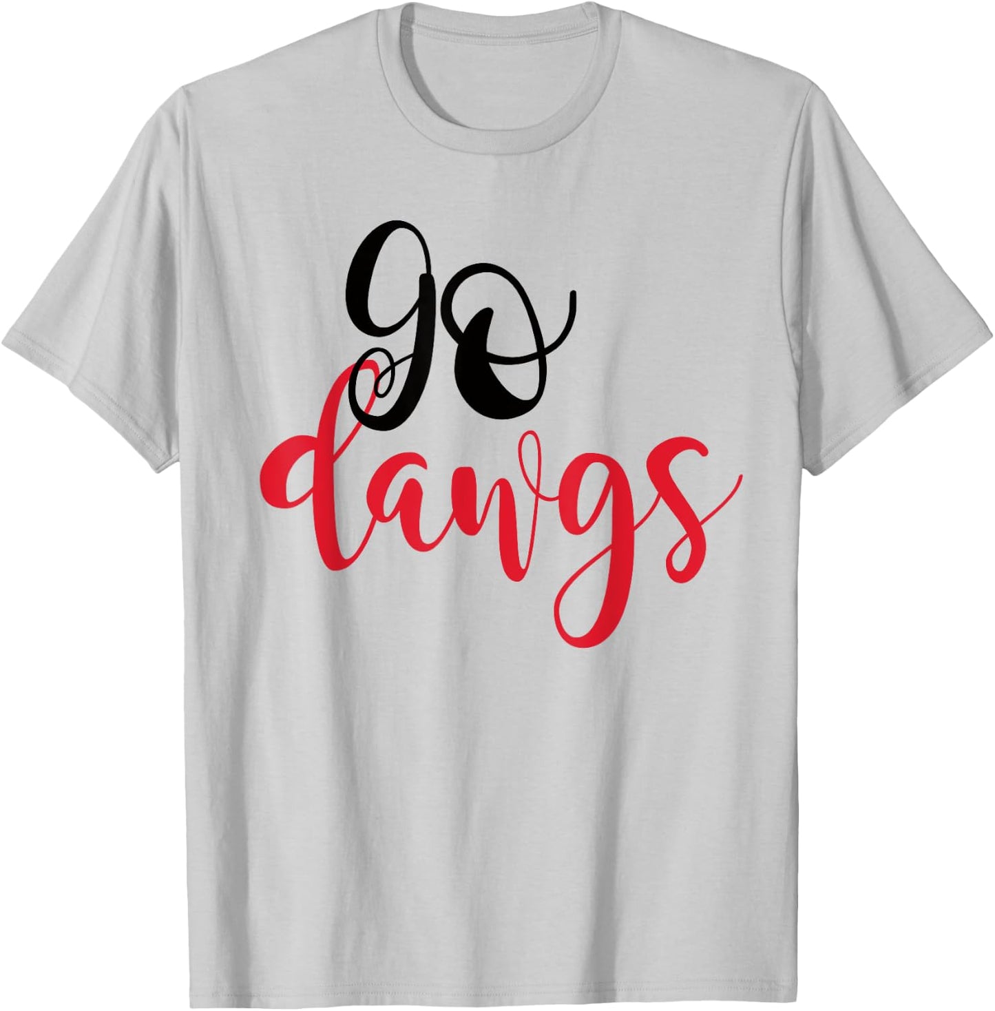 Black and Red Go Dawgs Highschool Football Spirit Shirt T-Shirt - T-Shirt | Ash