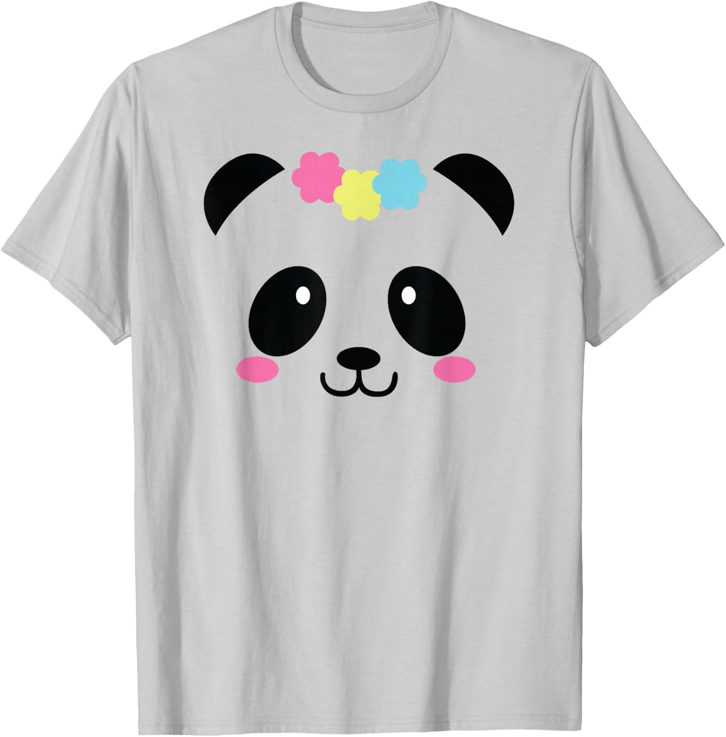 Cute Panda Face for Girls T-Shirt - T-Shirt | Ash