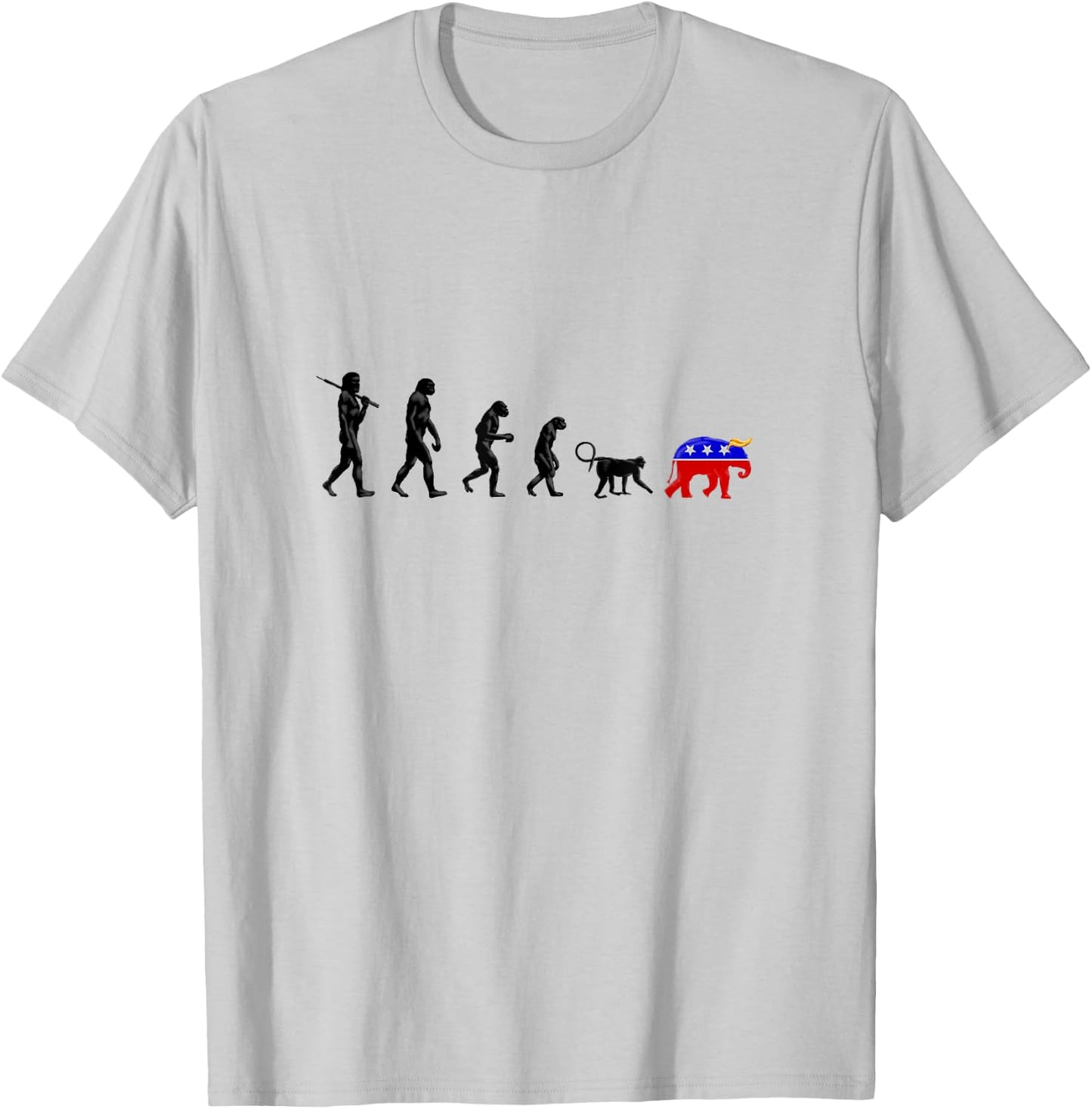 Funny Pro-Democrat Anti-Republican Devolution T-Shirt - T-Shirt | Ash