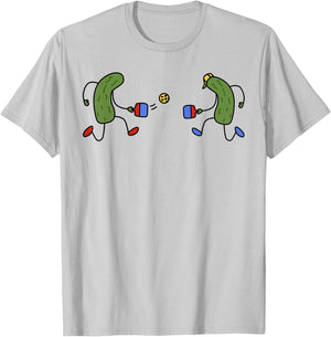 Pickles Playing Pickleball Funny Pickleball Player T-Shirt - T-Shirt | Ash