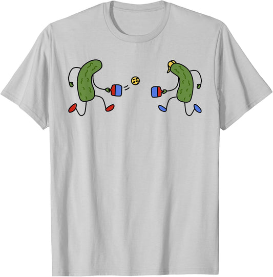 Pickles Playing Pickleball Funny Pickleball Player T-Shirt - T-Shirt | Ash
