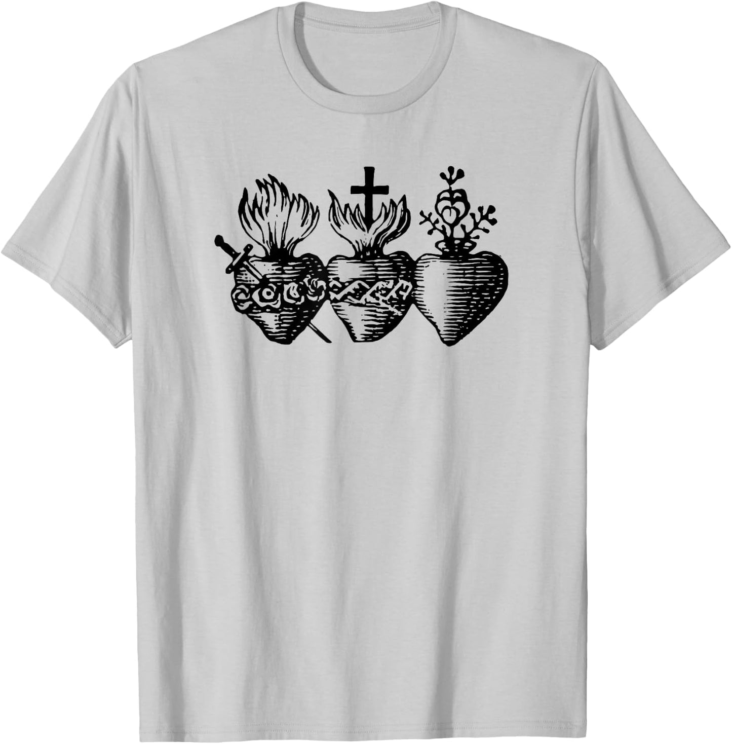 Sacred Heart - Religious Icon Art DTF403a T-Shirt - T-Shirt | Ash