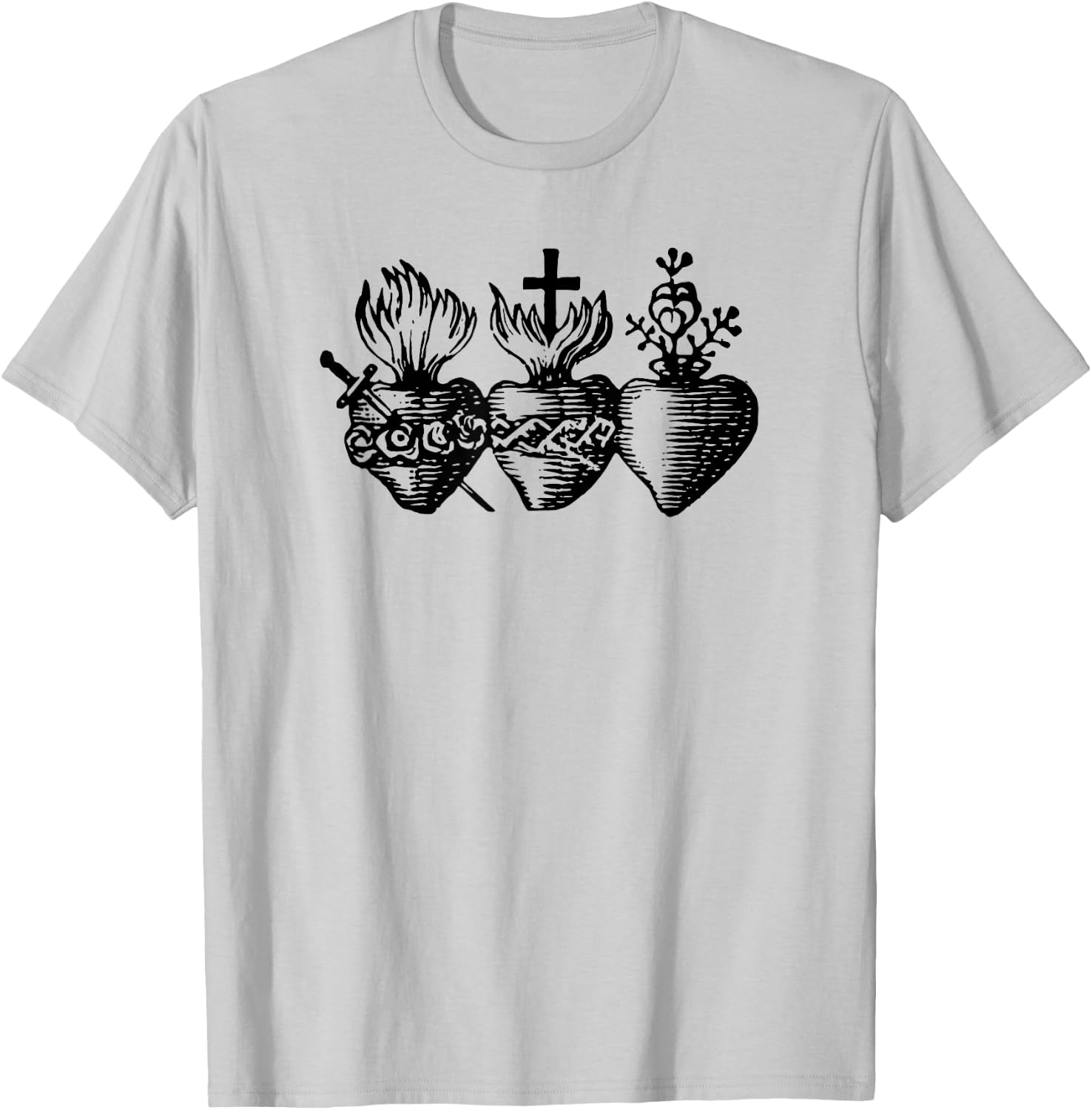 Sacred Heart - Religious Icon Art DTF403a T-Shirt - T-Shirt | Ash