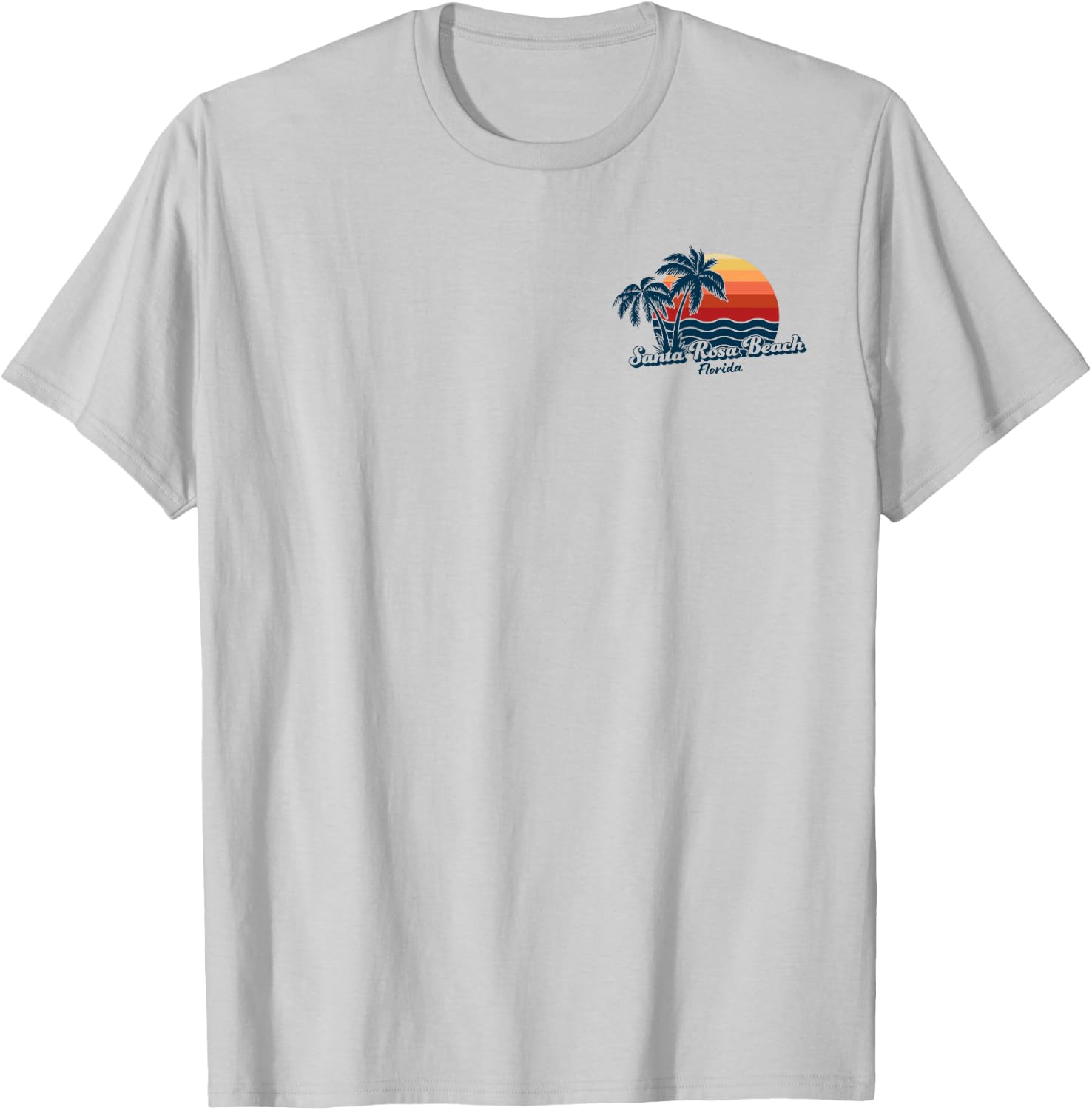Santa Rosa Beach Florida Palm Tree T-Shirt - T-Shirt | Ash
