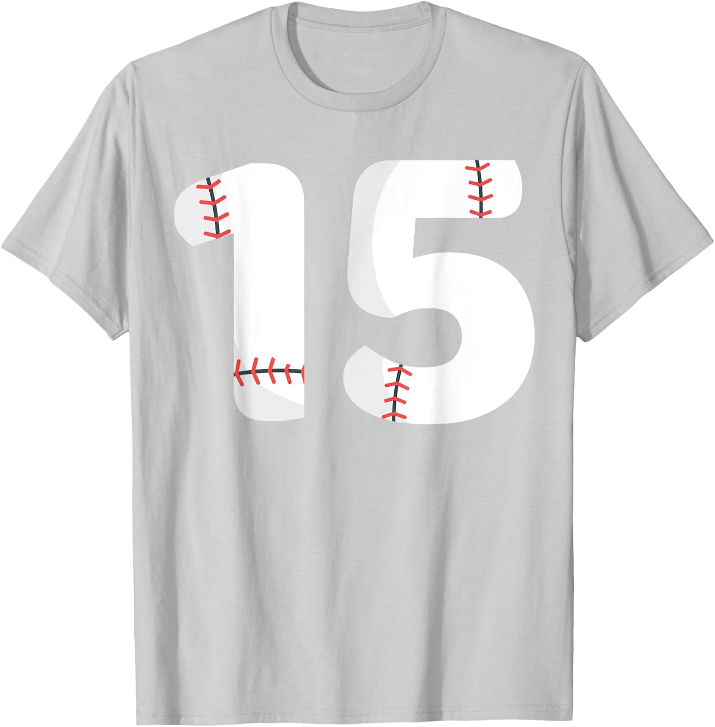 Number #15 BASEBALL Team Shirt - 15 Pitcher Batter T-Shirt - T-Shirt | Ash