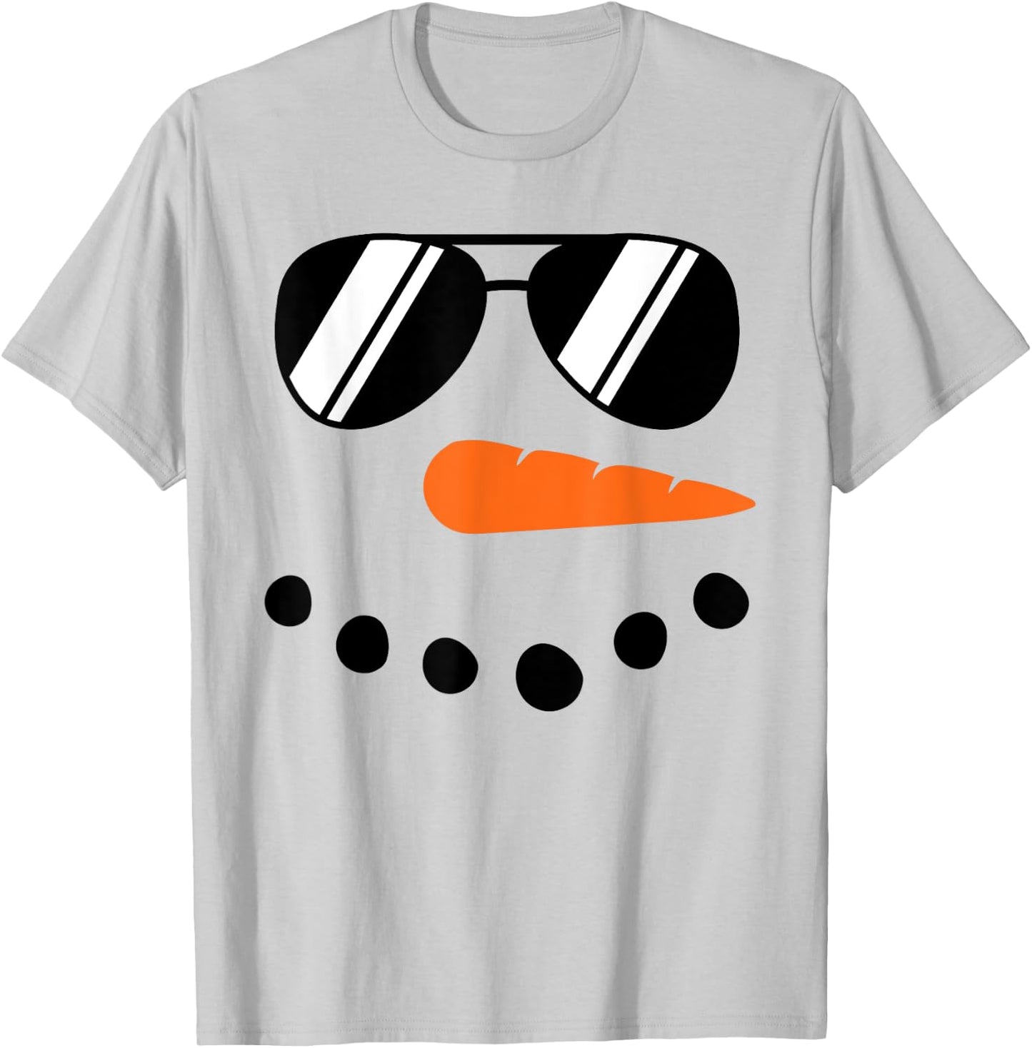 Winter Snowman Face Sunglasses Christmas For Girls Boys Men T-Shirt - T-Shirt | Ash