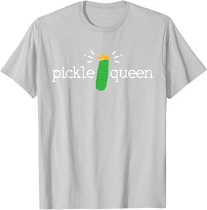 Pickle Queen Cucumber Vegetable Vegan Gift Shirt T-Shirt - T-Shirt | Ash