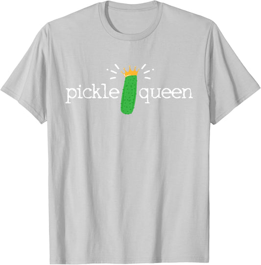 Pickle Queen Cucumber Vegetable Vegan Gift Shirt T-Shirt - T-Shirt | Ash