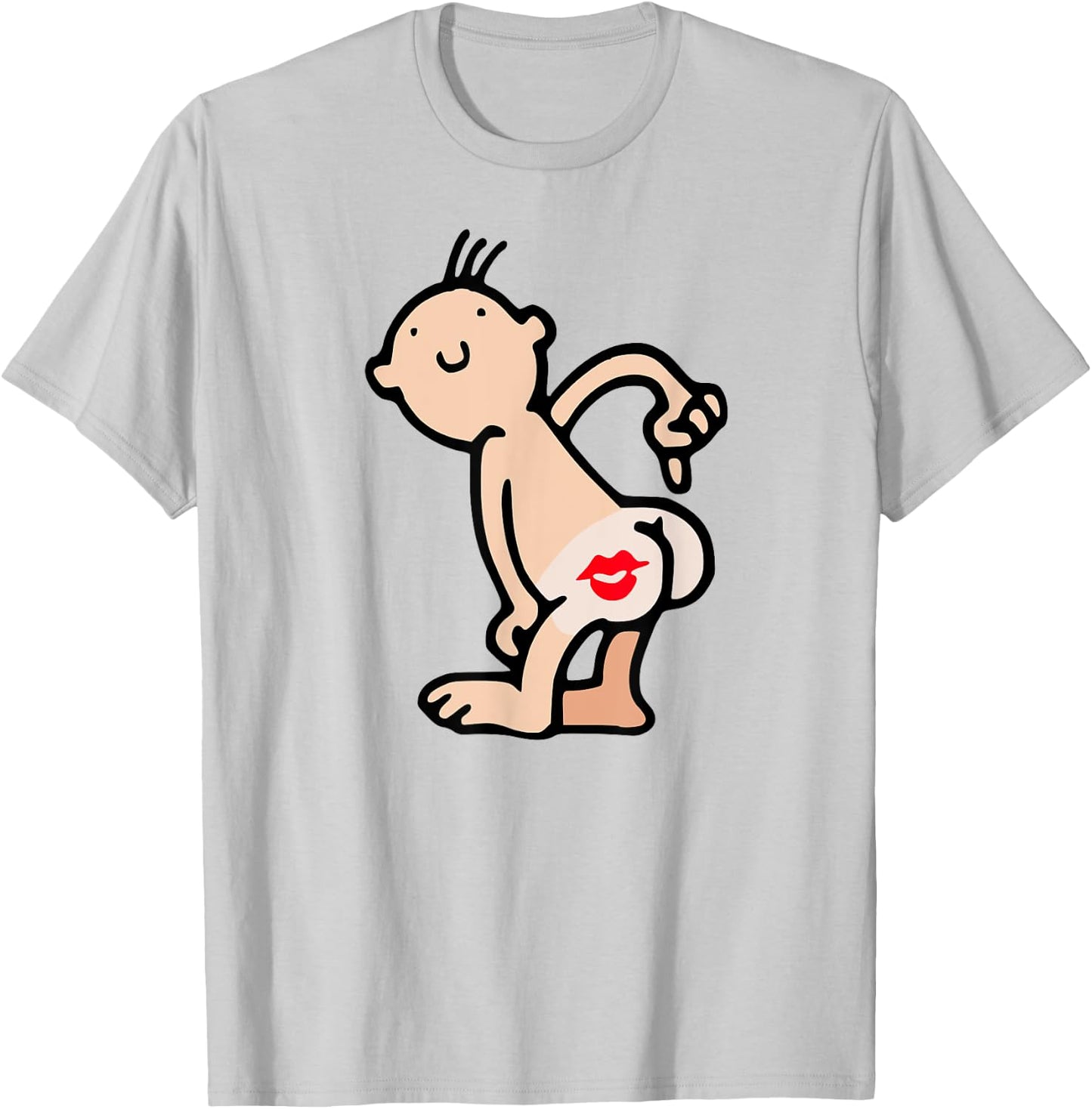 Just Kiss My Ass Shirt Big Red Kisser On My Butt T-Shirt - T-Shirt | Ash
