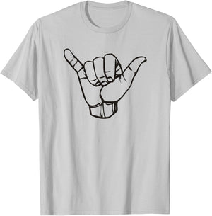 Sign Language Hang Ten Hawaii T-Shirt - T-Shirt | Ash