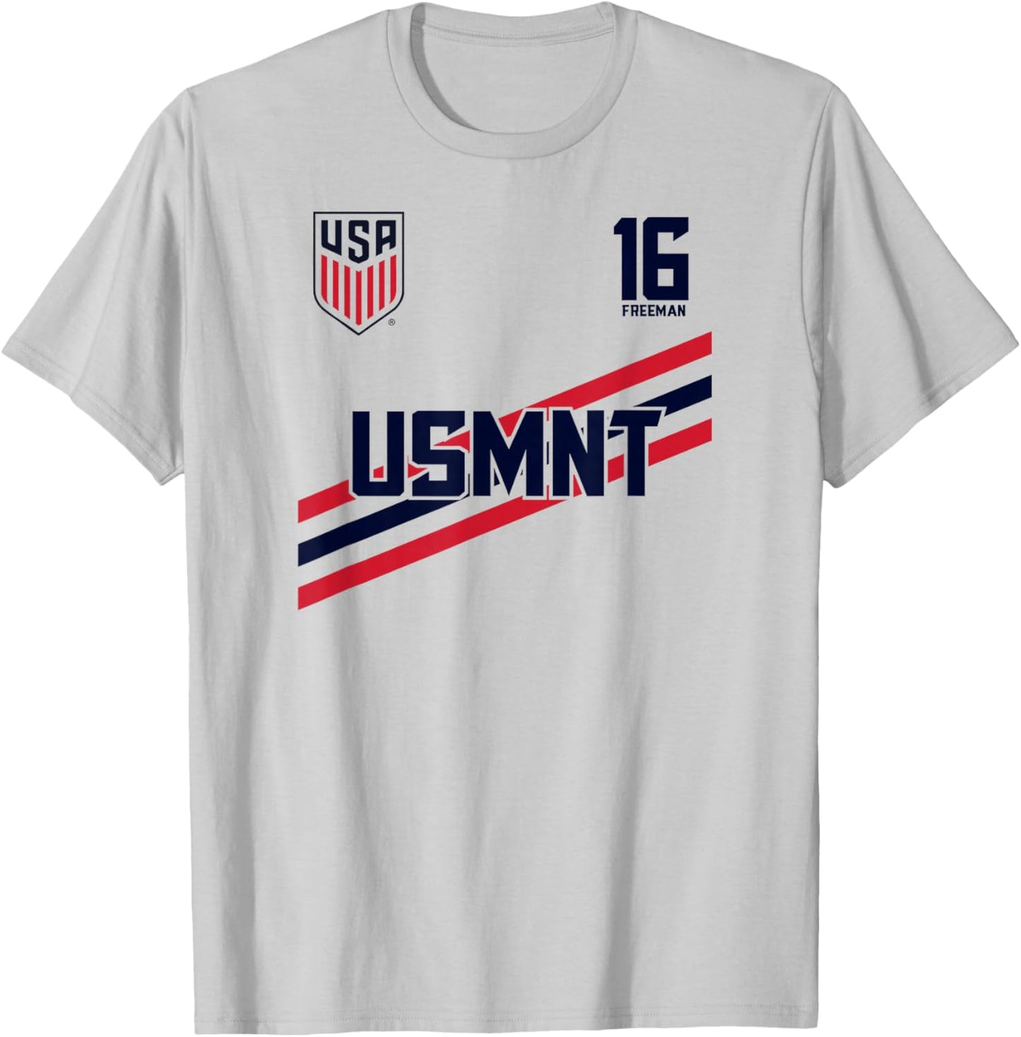 Alex Freeman 16 White USMNT Officially Licensed T-Shirt - T-Shirt | Ash