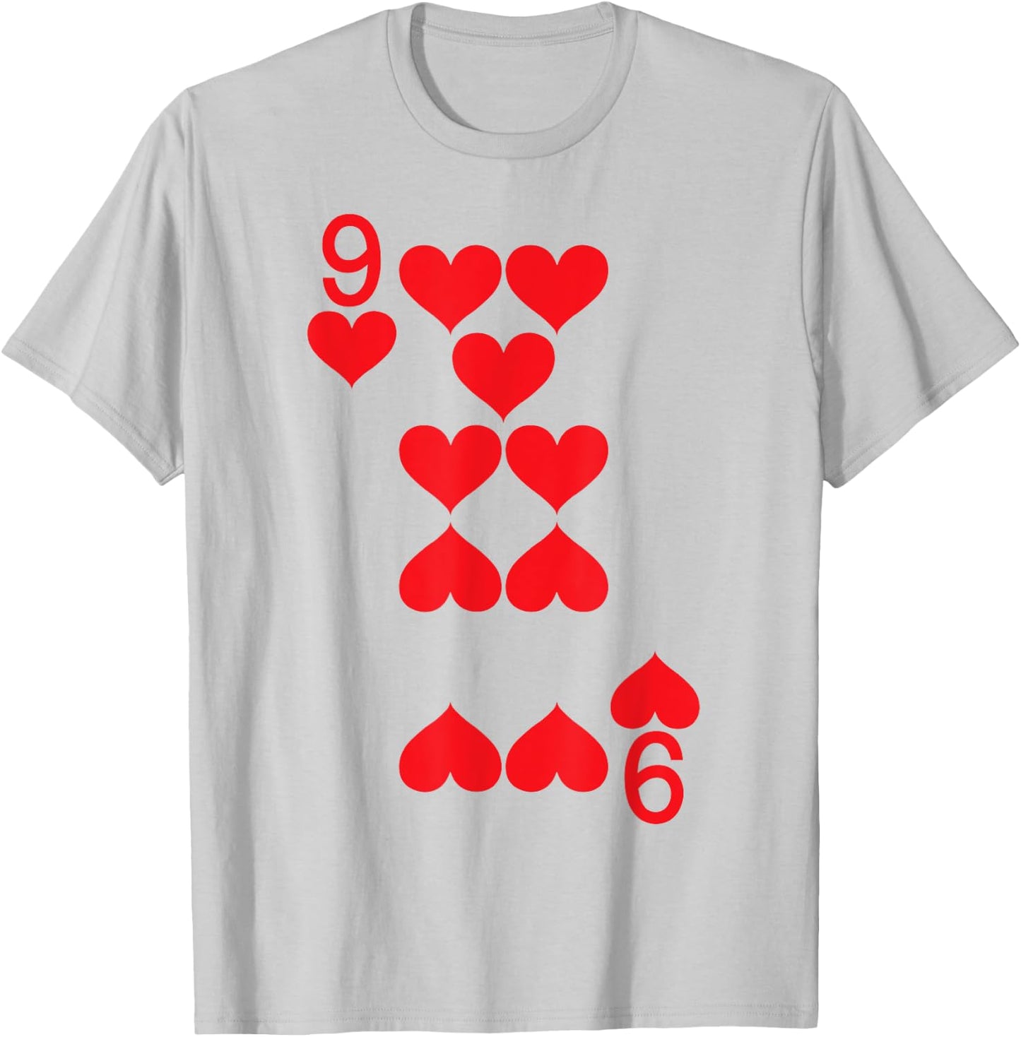 9 of Hearts - Playing Card Halloween Costume T-Shirt - T-Shirt | Ash
