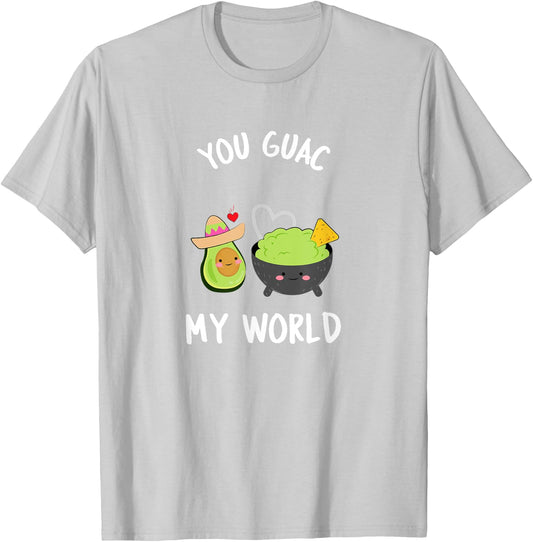 You Guac My World Funny Guacamole Avocado Vegan Gift T-Shirt - T-Shirt | Ash