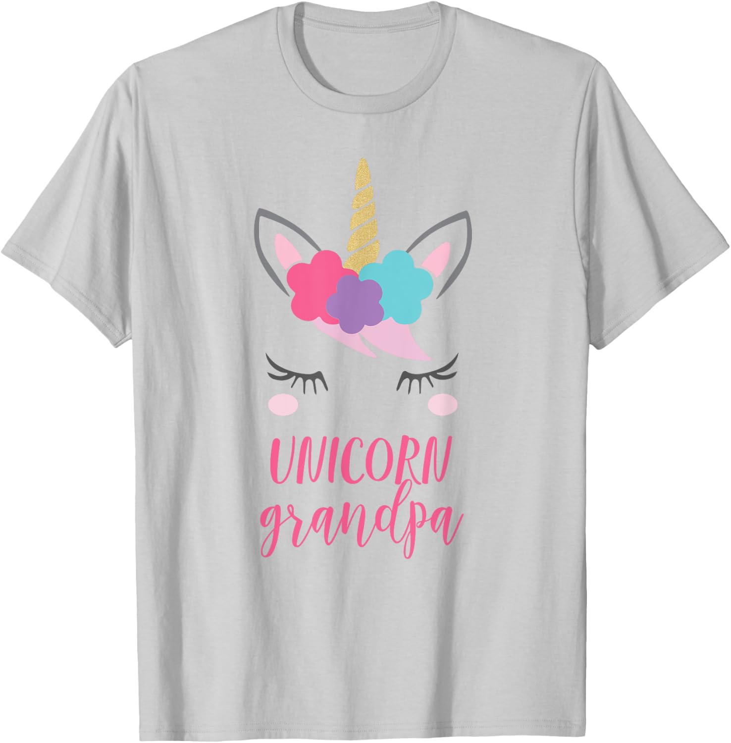 Unicorn Grandpa Gift, Unicorn Grandfather Shirt T-Shirt - T-Shirt | Ash