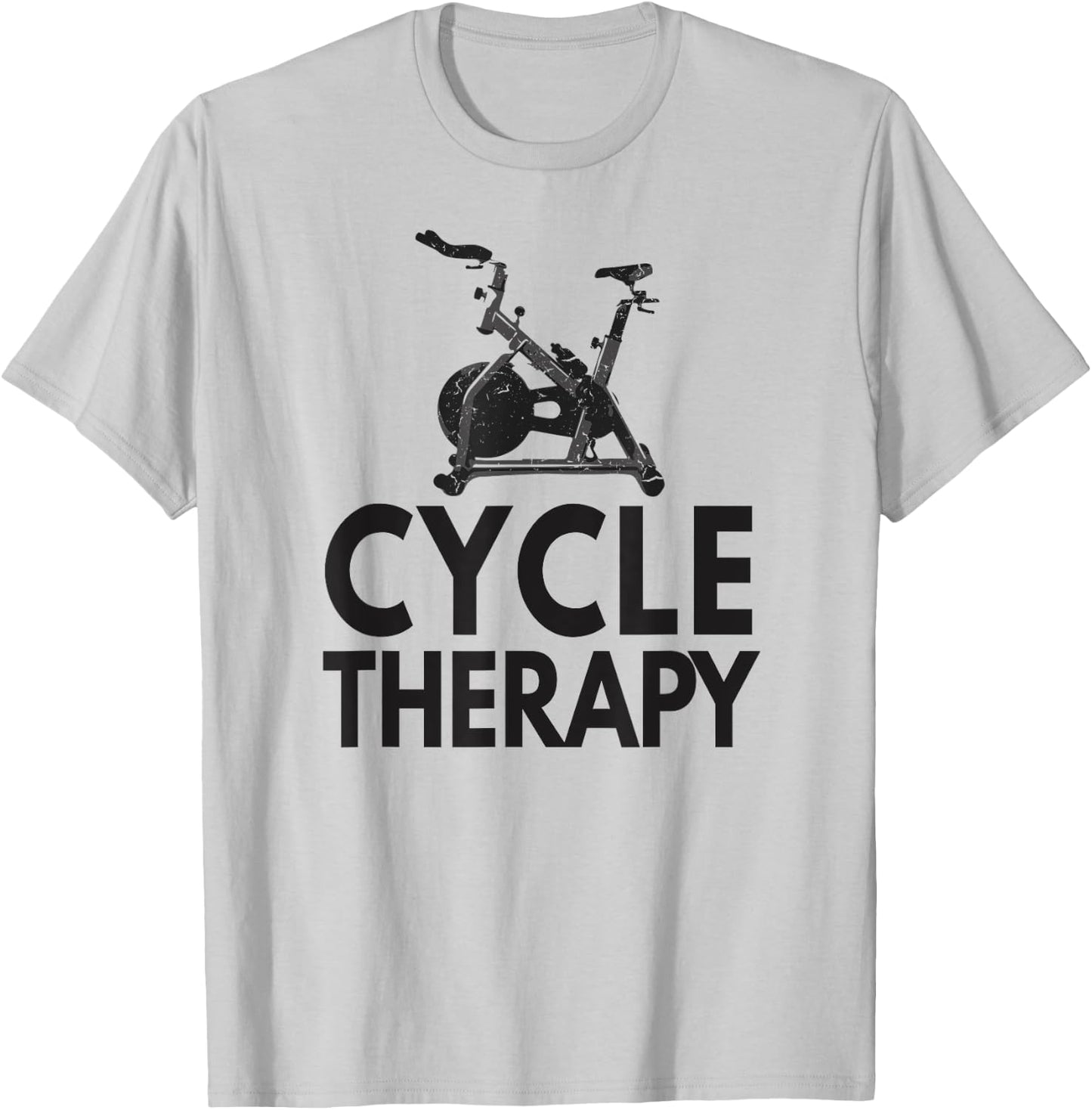 Funny Pun Indoor Spin Class Cycle-Therapy Cycling T-Shirt - T-Shirt | Ash