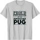 Proud Grandparent Awesome Pug Puppy Dog Gift Shirt T-Shirt - T-Shirt | Ash