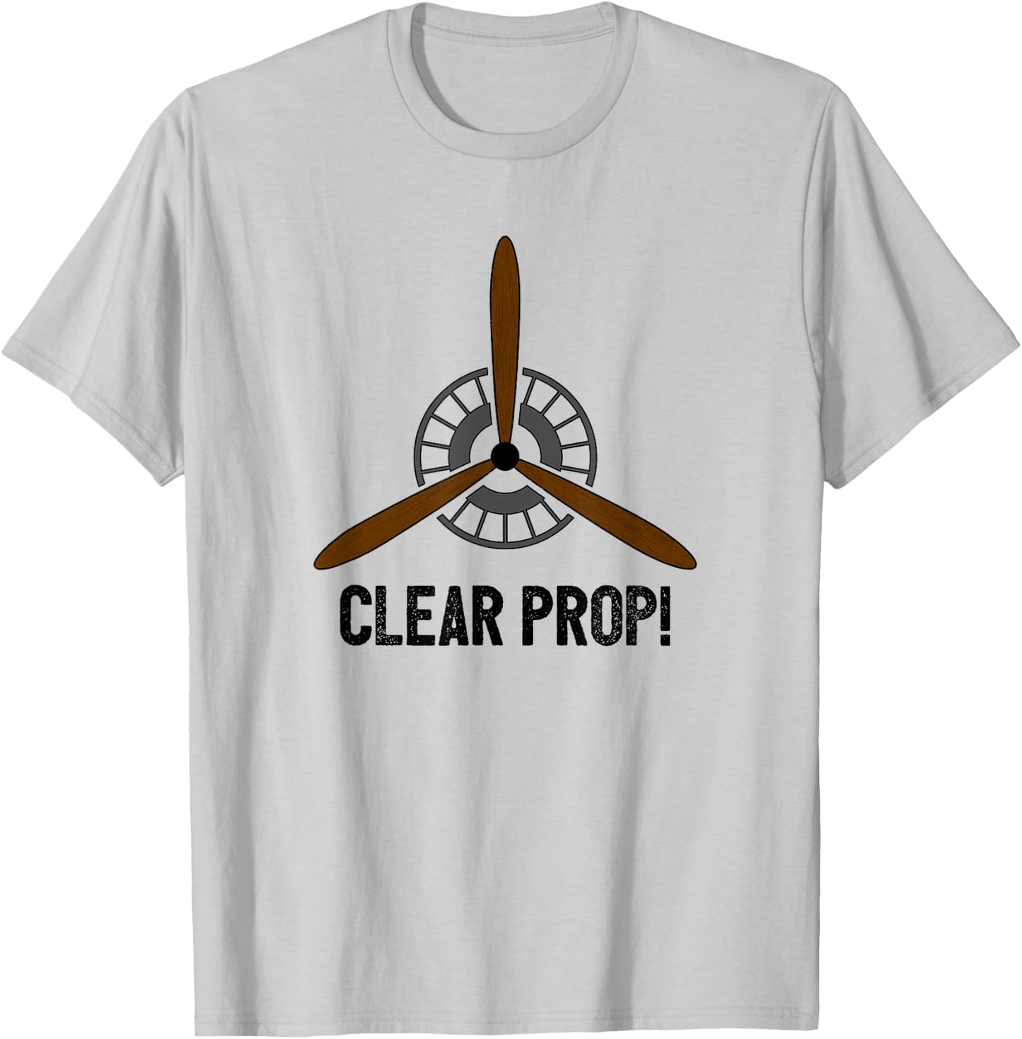 Clear Prop Aviation Airplane Pilot Propeller T-Shirt - T-Shirt | Ash
