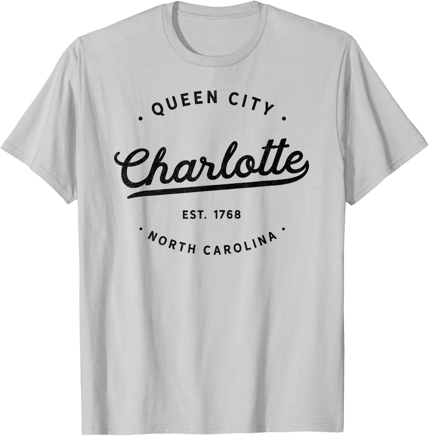 Classic Vintage Retro Charlotte Queen City NC USA Souvenir T-Shirt - T-Shirt | Ash