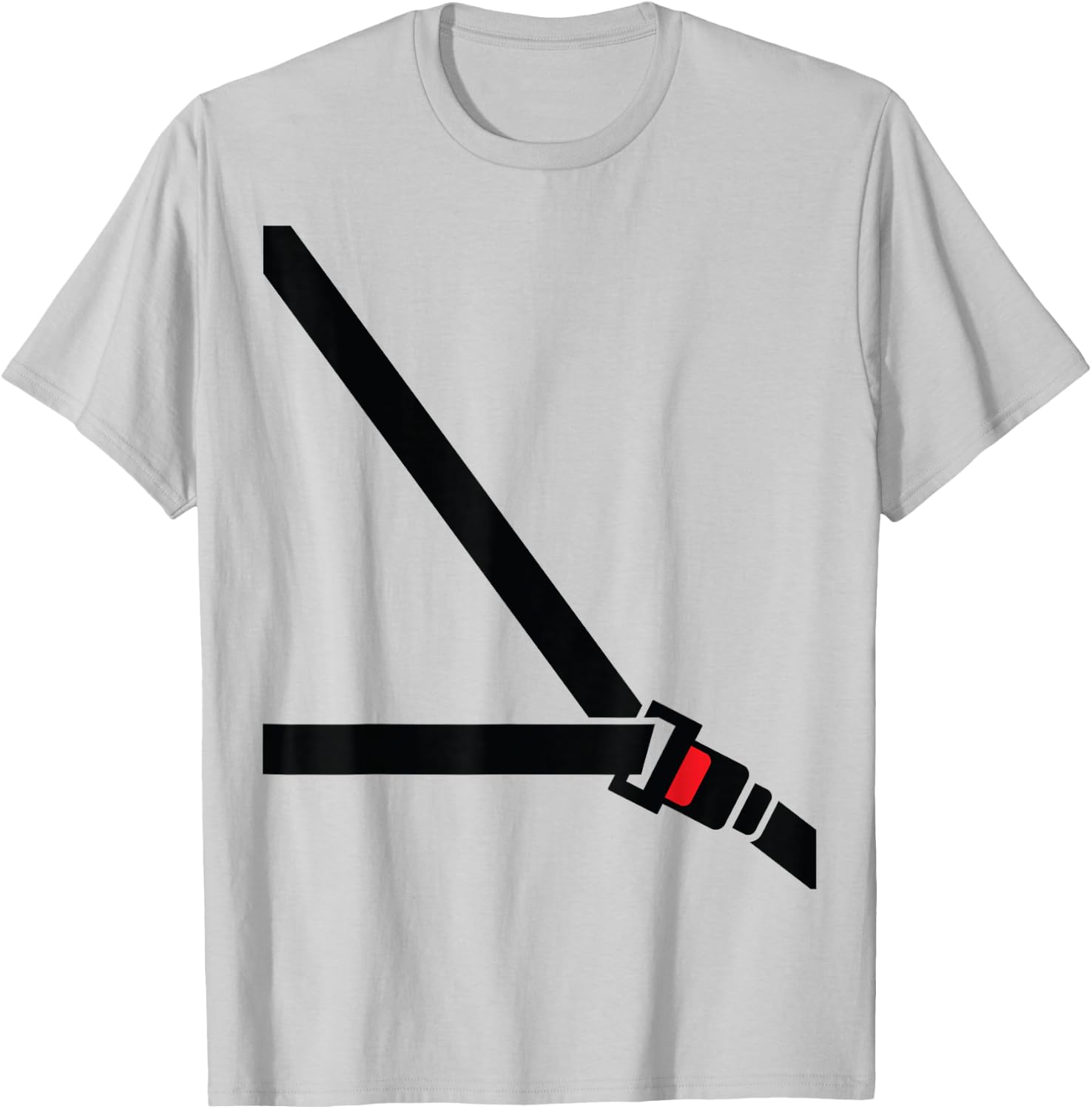 Seat Belt Shirt - Funny Fake Seatbelt - Passenger T-Shirt - T-Shirt | Ash