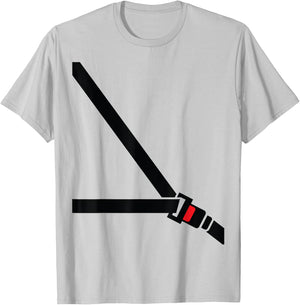 Seat Belt Shirt - Funny Fake Seatbelt - Passenger T-Shirt - T-Shirt | Ash