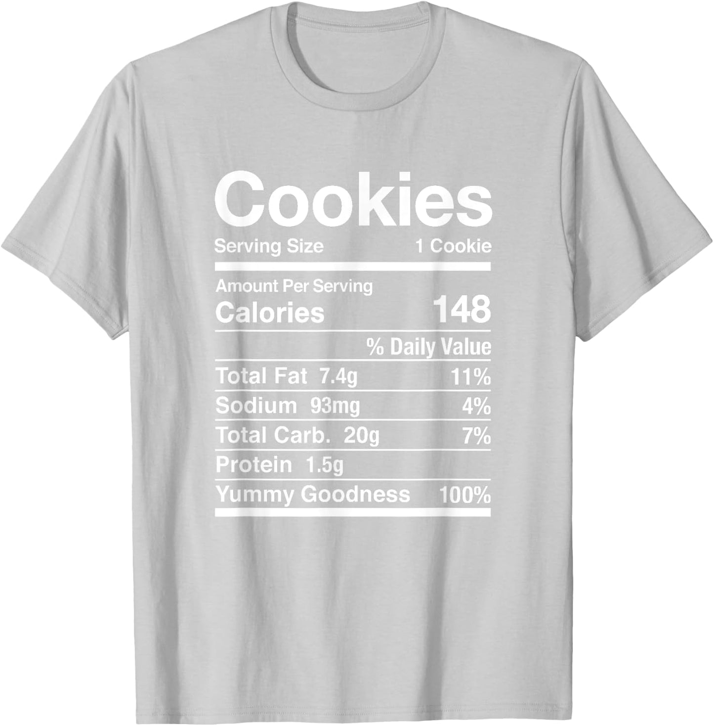 Cookie Nutrition Facts Thanksgiving Matching T-Shirt - T-Shirt | Ash