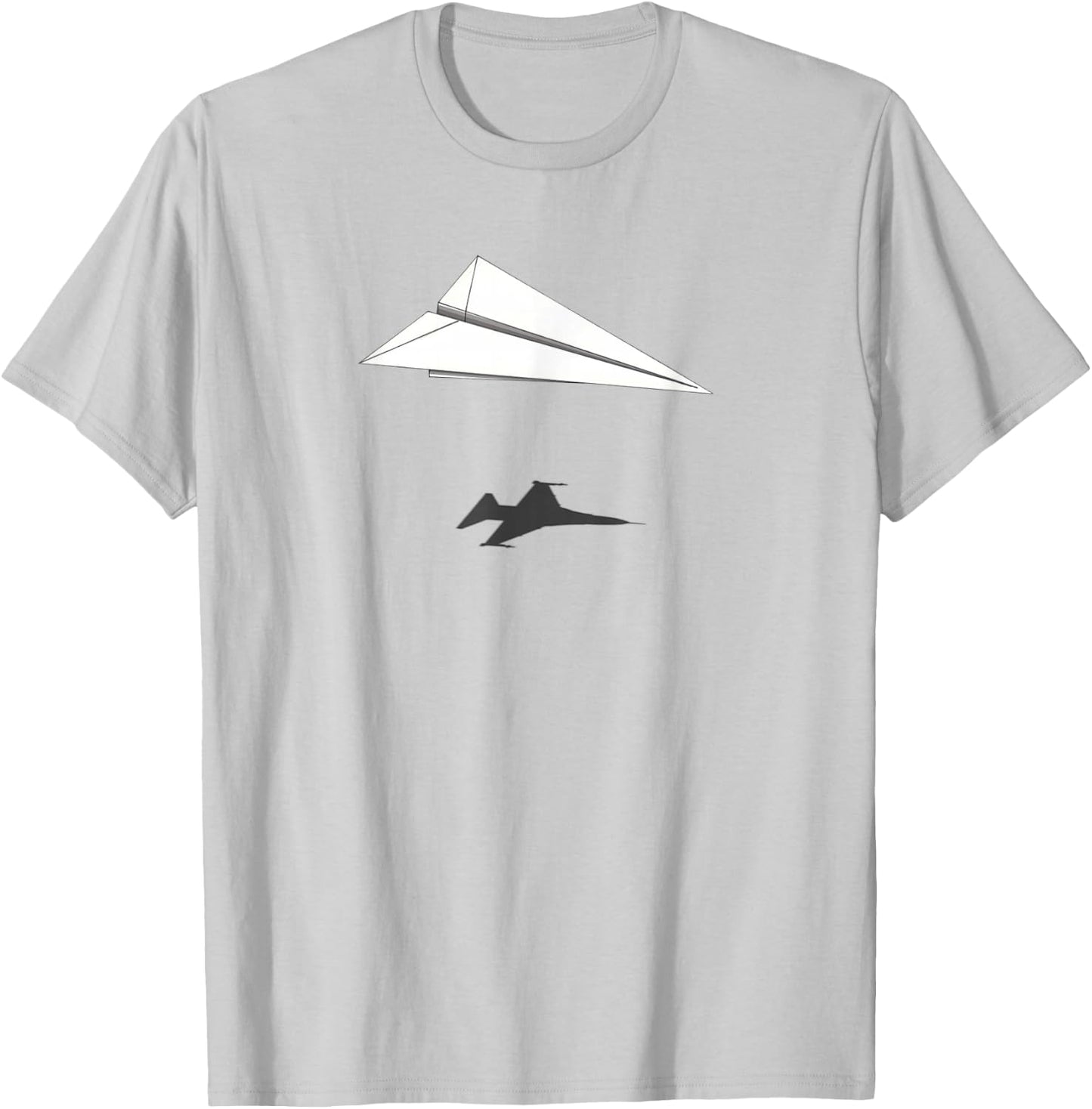 Paper Airplane Shadow F-16 Fighting Falcon T-Shirt - T-Shirt | Ash