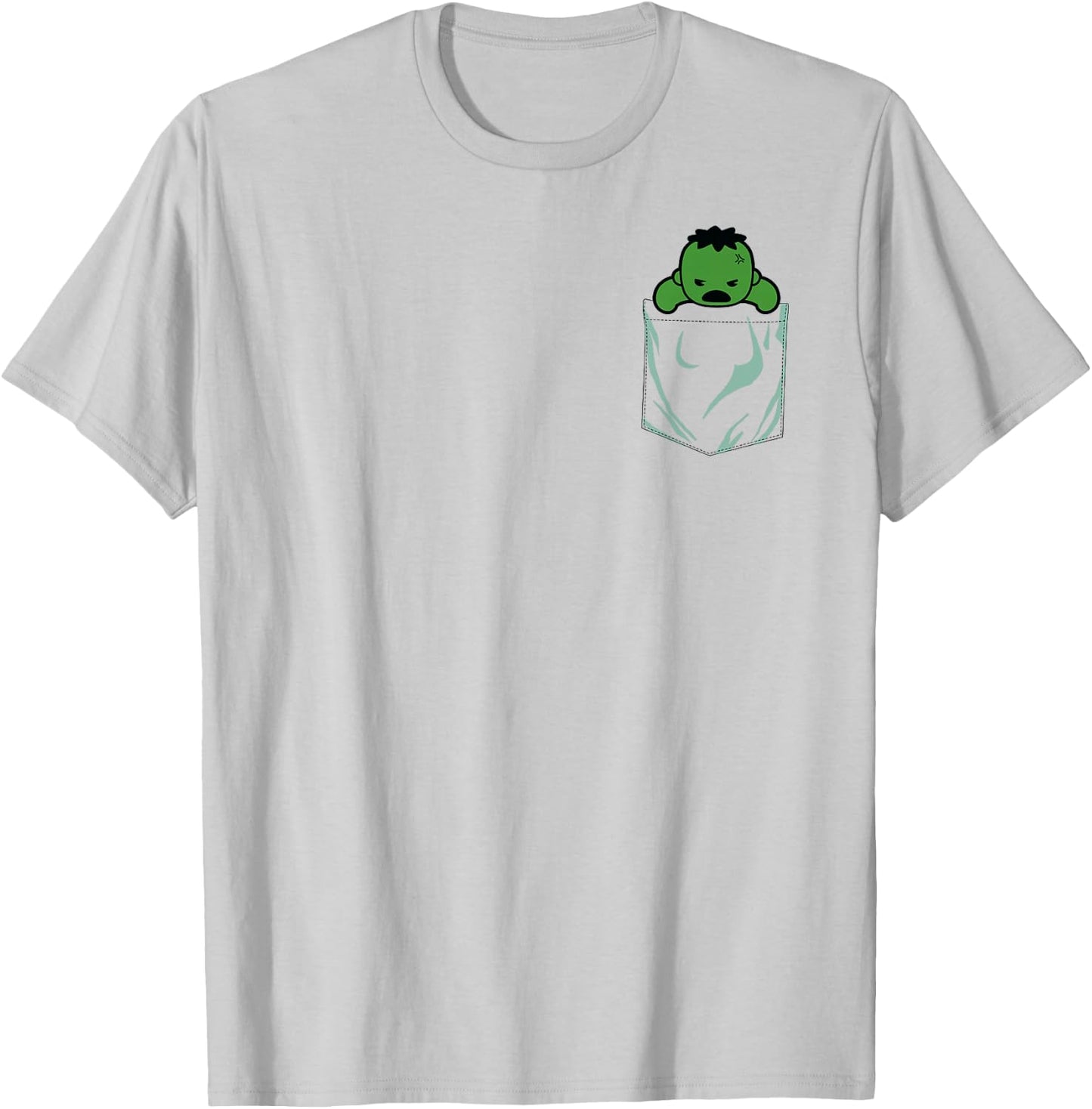 Marvel Incredible Hulk Left Chest Pocket Graphic T-Shirt - T-Shirt | Ash