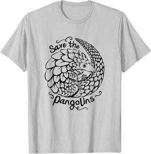 Cute Save Pangolin Conservation - Endangered Animal Welfare T-Shirt - T-Shirt | Ash